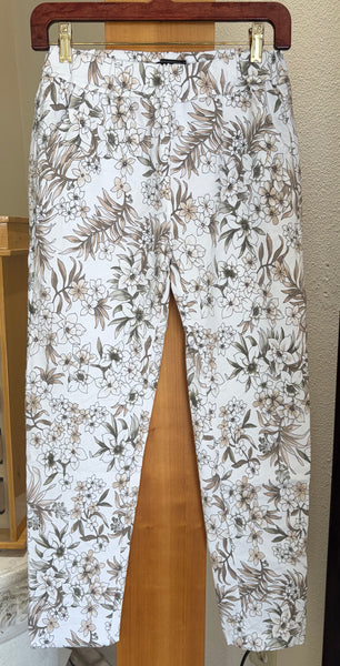 Flora Ashley Pants - Ivory Garden - Made in Italy (Lightweight Pull-Ons)