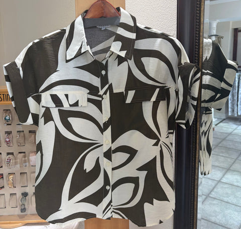 ADORE Blouse - Mocha Resort (w/ Flower Print)
