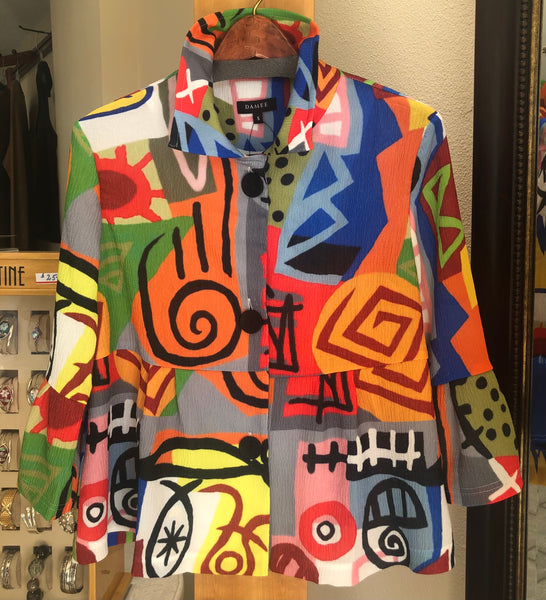 Damee Statement Jacket: Abstract Riot