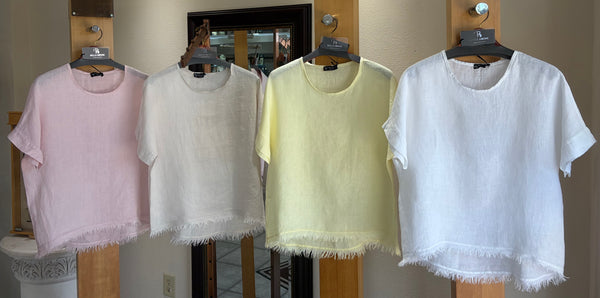 Bella Amore Top - Lovely Breeze - Made in Italy (w/ Frayed Hem)