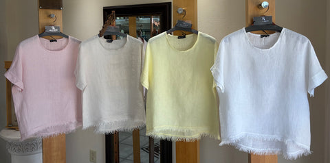 Bella Amore Top - Lovely Breeze - Made in Italy (w/ Frayed Hem)