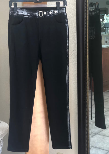 ZANNZA Couture Side-Stripe Pants - Noir - Made in Italy