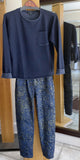 Flora Ashley Pants - Indigo Alchemy - Made in Italy (Blue Metallic w/ Abstract Print, Pull-On)