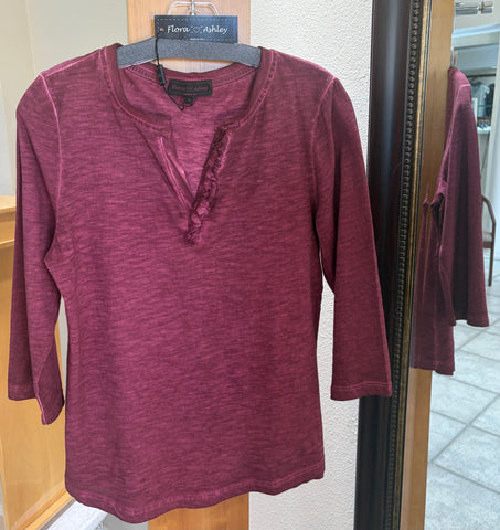 Flora Ashley Top - Maroon - Made in Italy