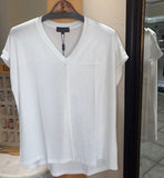 Flora Ashley Top - Metallic Shimmer - Made in Italy (V-Neck, Short Sleeve)