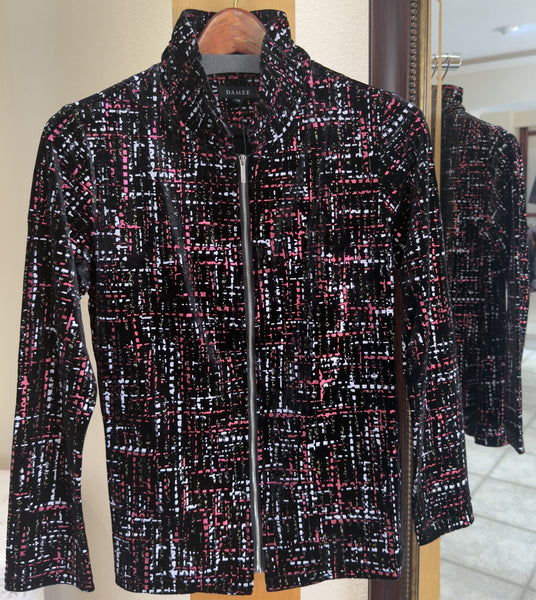 Damee Jacket - Electric Avenue (Pink & Black Metallic Paint)