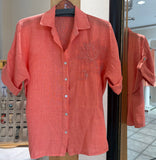 Bella Amore Blouse - Lotus - Made in Italy (Embroidered w/ Button-Front)