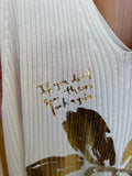 Bella Amore Graphic Tank - Gold Bloom - Made in Italy (White Sleeveless Top)